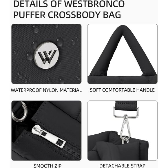 Elegant Women's Quilted Nylon Tote Bag - Stylish Weekender & Overnight Companion - Picture 4 of 6